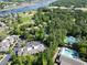 Beautiful community aerial view with lush greenery, golf course, and waterways. A relaxing getaway at 1551 Spinnaker Dr. # 5821, North Myrtle Beach, SC 29582