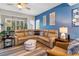 Comfortable living area with large sectional couch, accent pillows, and stylish decor at 1551 Spinnaker Dr. # 5821, North Myrtle Beach, SC 29582