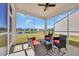 Inviting screened porch with comfortable seating and a view of the serene pond at 3304 Candytuft Dr., Conway, SC 29526