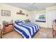 This home has a bedroom with nautical themed décor and a window seat at 4616 Greenbriar Dr. # H8, Little River, SC 29566