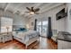 Relaxing main bedroom with hardwood floors, sliding glass doors to the outside at 325 52Nd Ave. N, North Myrtle Beach, SC 29582