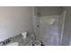 Bathroom with granite countertop vanity and white shower at 3566 Steamer Trace Rd., Conway, SC 29527