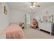 bedroom with ample space, decorations, carpet and ceiling fan at 380 Harvest Ridge Way, Conway, SC 29527