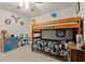 Bedroom with neutral walls, bunkbeds, ceiling fan and a window at 380 Harvest Ridge Way, Conway, SC 29527