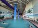 Indoor pool area features a colorful mural and easy access to the ocean at 5300 N Ocean Blvd. # 217, Myrtle Beach, SC 29577
