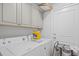 Functional laundry room with ample storage, modern appliances, and convenient access to the exterior at 107 Ben Horry Trail, Pawleys Island, SC 29585