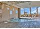 Relaxing hot tub area with lounge chairs, palm trees, and clear blue skies on the horizon at 1321 S Ocean Blvd. # 510, North Myrtle Beach, SC 29582