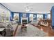 Cozy living room with a fireplace, hardwood floors, and abundant natural light at 138 Wofford Rd., Conway, SC 29526