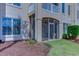Exterior view of screened porch with patio furniture and ceiling fan at 2180 Waterview Dr. # 513, North Myrtle Beach, SC 29582