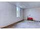 Unfinished garage with concrete floors, cinderblock walls, and a window at 2180 Waterview Dr. # 513, North Myrtle Beach, SC 29582