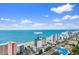 An aerial view shows an oceanfront resort that has direct beach access for its guests at 2301 S Ocean Blvd. # 1023, Myrtle Beach, SC 29577
