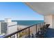 Balcony with ocean view and seating at 2301 S Ocean Blvd. # 1023, Myrtle Beach, SC 29577