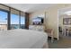 Bedroom with ocean view and balcony access at 2301 S Ocean Blvd. # 1023, Myrtle Beach, SC 29577