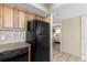 Kitchen with stainless steel appliances, granite countertops and view of the bedroom at 2301 S Ocean Blvd. # 1023, Myrtle Beach, SC 29577