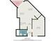 Floor plan of a 616 sq ft apartment featuring one bedroom, one bathroom, living room, dining area, and kitchen at 2600 N Ocean Blvd. # 1914, Myrtle Beach, SC 29577