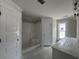Bathroom with walk-in shower, single window, and white vanity at 2921 Hughes Gasque Rd., Aynor, SC 29511