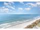 Expansive beachfront view with a sandy shore meeting the calming blue ocean under a sunny sky at 3500 N Ocean Blvd. # 902, North Myrtle Beach, SC 29582
