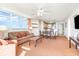 Comfortable living room and dining area with ocean views and access to the kitchen at 3500 N Ocean Blvd. # 902, North Myrtle Beach, SC 29582