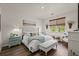 Comfortable bedroom with a beautifully decorated queen size bed, wooden floor, and natural light from the window at 515 Goldstar St., Conway, SC 29526