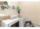 Bright laundry room with washer, dryer, storage shelves, and space for organizing household tasks at 611 Indigo Bunting Ln. # 42 E, Murrells Inlet, SC 29576