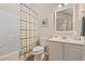 Clean bathroom featuring a shower-tub combo and a single sink vanity at 765 Pinehurst Ln. # 96-C, Pawleys Island, SC 29585