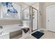 Bright bathroom featuring a separate tub and shower with stylish accents and fixtures at 900 Pelagic Loop, Myrtle Beach, SC 29579