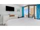 Relaxing bedroom with balcony access, showcasing ocean views, and a comfortable queen bed at 9550 Shore Dr. # 231, Myrtle Beach, SC 29572