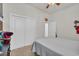 Well-lit bedroom featuring a comfortable bed, closet, and neutral decor at 133 Hartwell Dr., Little River, SC 29566