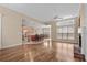 Spacious living area open to kitchen and dining room, with wood floors at 192 Berkshire Loop, Pawleys Island, SC 29585