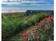 Beach access path with roses, greenery, and a dune leading to the ocean at 2001 S Ocean Blvd. # 621, Myrtle Beach, SC 29577