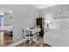 Cozy bedroom with a dining table, white bed frame and side table at 2801 S Ocean Blvd. # 231, North Myrtle Beach, SC 29582