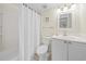 Bathroom with a shower and tub combo and a white vanity at 601 Mitchell Dr. # 801, Myrtle Beach, SC 29577