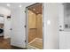Residential elevator with wood-paneled walls and integrated lighting at 100 Marblehead Dr., Little River, SC 29566