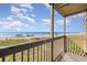 Balcony view overlooking a picturesque beach with sandy shores and clear skies in the distance at 108 Ocean Blvd. N # 101, North Myrtle Beach, SC 29582