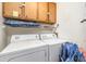 Functional laundry area with washer, dryer, storage cabinets, and a convenient folding area at 108 Ocean Blvd. N # 101, North Myrtle Beach, SC 29582