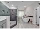Elegant bathroom featuring a walk-in shower, a freestanding tub, and modern fixtures at 1121 Glossy Ibis Dr., Conway, SC 29526