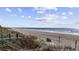 Expansive beach view from the property showcases oceanfront living with clear blue skies and a sandy coastline at 1210 N Ocean Blvd. # 105, Surfside Beach, SC 29575