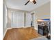 Bright bedroom with closet space, wood floors, and adjacent to a connected room at 1631 27Th Ave. N, North Myrtle Beach, SC 29582