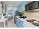 Functional kitchen with modern appliances, ample countertop space, and a view into the bedroom at 2001 S Ocean Blvd. # 1505, Myrtle Beach, SC 29577