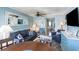 Inviting living room with ample seating, stylish furnishings, and a glimpse into the bedroom at 2001 S Ocean Blvd. # 1505, Myrtle Beach, SC 29577