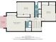 Second floor floorplan featuring main bedroom, bedroom, balcony and three baths in 1424 sq ft home at 276 Salt Marsh Circle # 4D, Pawleys Island, SC 29585