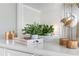 Close-up of decorative plants and wooden birds on a white dresser, adding charm at 305 Lineback Pl. # 33, Longs, SC 29568