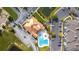 Aerial view of the community pool and clubhouse, showing the layout of the amenities at 395 S Crow Creek Dr. # 1708, Calabash, NC 28467