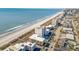 An aerial view shows the condo building with beach access at 4305 S Ocean Blvd. # 301, North Myrtle Beach, SC 29582