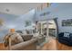 Bright living area with sliding doors to the balcony and comfortable seating at 4500 S Ocean Blvd. # 9-B, North Myrtle Beach, SC 29582