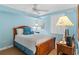 Inviting bedroom with blue walls and nautical-themed decor at 5700 N Ocean Blvd. # 1107, North Myrtle Beach, SC 29582