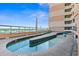 Attractive rooftop pool with city views and inviting blue tile offers a luxurious and relaxing experience at 5700 N Ocean Blvd. # 1107, North Myrtle Beach, SC 29582