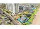 Picturesque aerial view showcasing the pool, beach, nearby camping and the building at 5905 South Kings Hwy. # 1708, Myrtle Beach, SC 29575