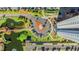 Aerial view showing parking area and landscaping details, with a view of the building at 5905 South Kings Hwy. # 1708, Myrtle Beach, SC 29575