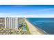 Beautiful aerial of condo building near beach and RV camping along a scenic coastline at 5905 South Kings Hwy. # 1708, Myrtle Beach, SC 29575